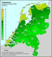 Weerkaart KNMI Temperatuur