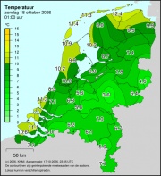 Weerkaart KNMI Temperatuur