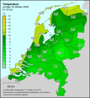 Weerkaart KNMI Temperatuur