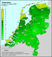 Weerkaart KNMI Temperatuur