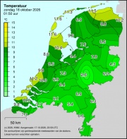 Weerkaart KNMI Temperatuur