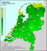 Weerkaart KNMI Temperatuur