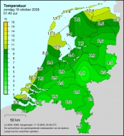 Weerkaart KNMI Temperatuur