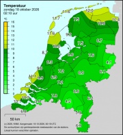 Weerkaart KNMI Temperatuur