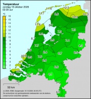 Weerkaart KNMI Temperatuur