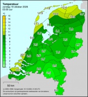 Weerkaart KNMI Temperatuur