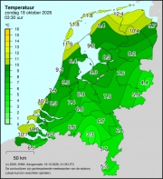 Weerkaart KNMI Temperatuur