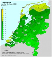 Weerkaart KNMI Temperatuur