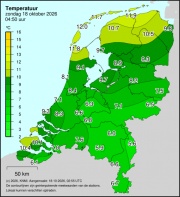 Weerkaart KNMI Temperatuur