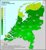 Weerkaart KNMI Temperatuur