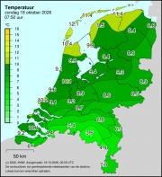Weerkaart KNMI Temperatuur