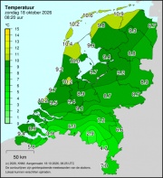 Weerkaart KNMI Temperatuur