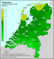 Weerkaart KNMI Temperatuur