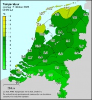 Weerkaart KNMI Temperatuur