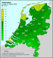 Weerkaart KNMI Temperatuur