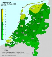 Weerkaart KNMI Temperatuur