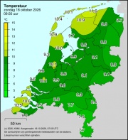 Weerkaart KNMI Temperatuur