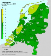 Weerkaart KNMI Temperatuur
