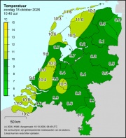 Weerkaart KNMI Temperatuur
