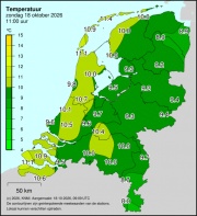 Weerkaart KNMI Temperatuur