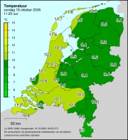 Weerkaart KNMI Temperatuur