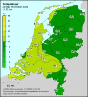 Weerkaart KNMI Temperatuur