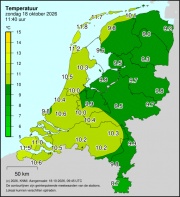 Weerkaart KNMI Temperatuur