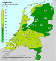 Weerkaart KNMI Temperatuur