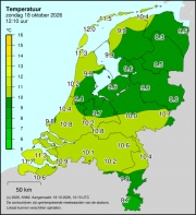 Weerkaart KNMI Temperatuur