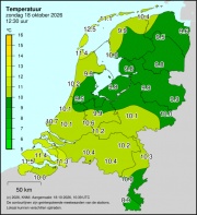 Weerkaart KNMI Temperatuur