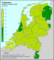 Weerkaart KNMI Temperatuur