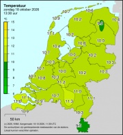 Weerkaart KNMI Temperatuur