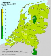 Weerkaart KNMI Temperatuur