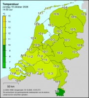Weerkaart KNMI Temperatuur