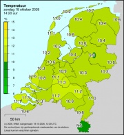 Weerkaart KNMI Temperatuur