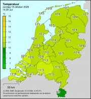 Weerkaart KNMI Temperatuur