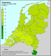 Weerkaart KNMI Temperatuur