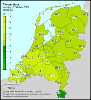 Weerkaart KNMI Temperatuur