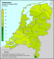 Weerkaart KNMI Temperatuur