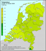 Weerkaart KNMI Temperatuur