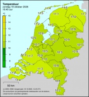 Weerkaart KNMI Temperatuur