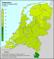 Weerkaart KNMI Temperatuur