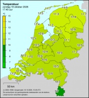 Weerkaart KNMI Temperatuur