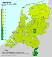 Weerkaart KNMI Temperatuur