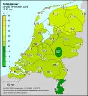 Weerkaart KNMI Temperatuur