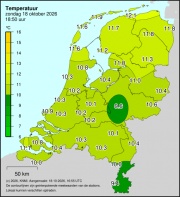 Weerkaart KNMI Temperatuur