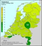 Weerkaart KNMI Temperatuur