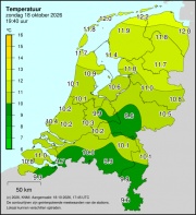 Weerkaart KNMI Temperatuur