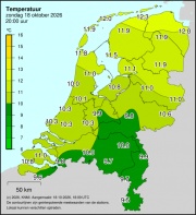Weerkaart KNMI Temperatuur