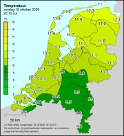 Weerkaart KNMI Temperatuur
